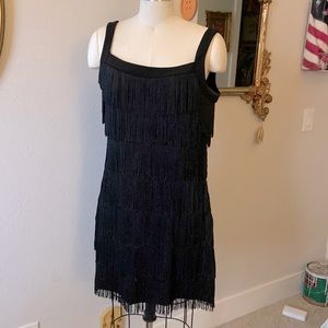 White house black market fringe 1920s inspired gown